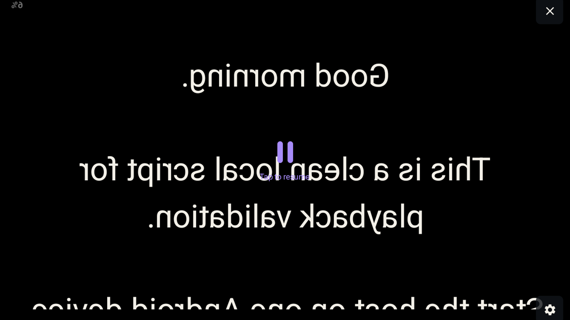 Mirrored teleprompter playback on a tablet